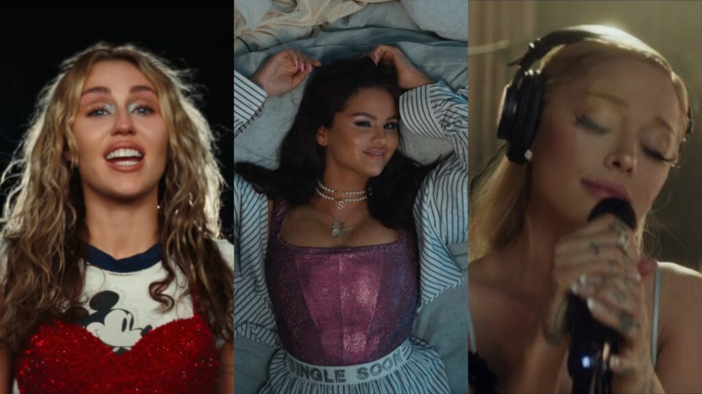 Selena Gomez, Ariana Grande et Miley Cyrus sortent leurs chansons today !