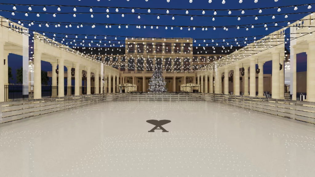 Ami installe une patinoire au Palais-Royal pour les fêtes de fin d’année !